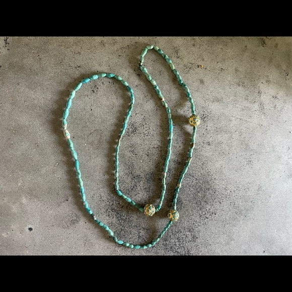 Turquoise Boho Beaded Necklace - Turkey - Picture 1 of 9